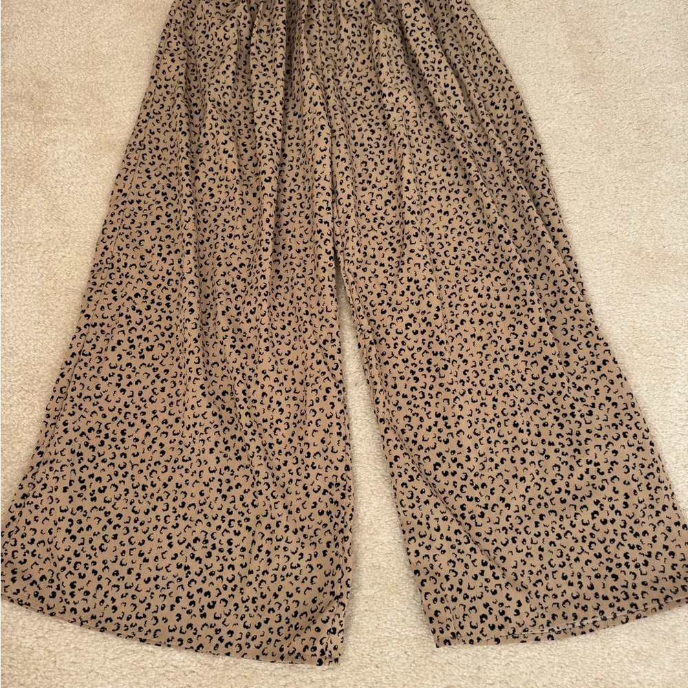 Girls Dalmatian Print Wide Leg Pants